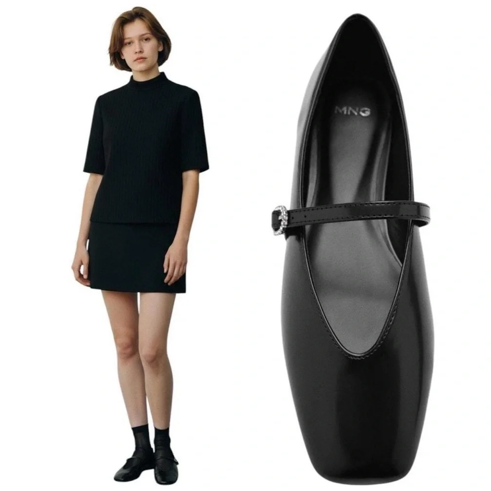 NWT Mango MNG Black Mary Jane Flats Ballerinas
With Strap Size: 36 (6) - Picture 3 of 12